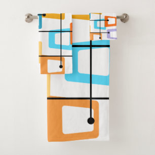 Atomic Mid-Century Modern Bath Towel Set