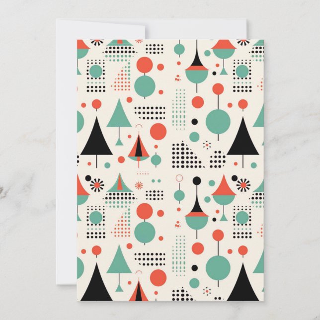 Atomic Mid Century Modern Christmas Holiday Card (Front)