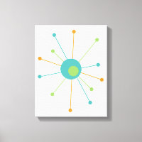 Atomic Midcentury Modern 11" x 14" Wrapped Canvas