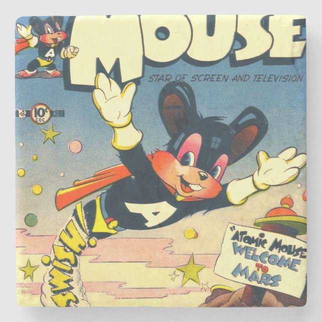 Atomic Mouse No.1 Stone Coaster (Front)