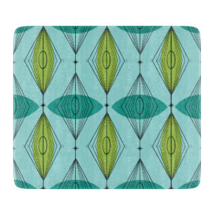 Atomic Ogee and Starbursts Glass Cutting Board