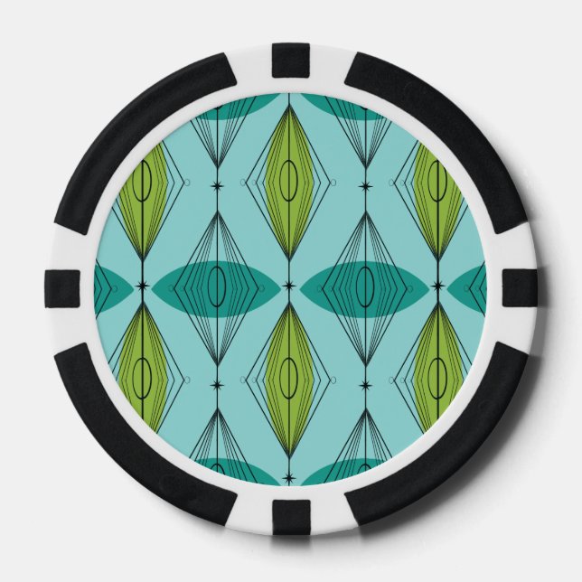 Atomic Ogee and Starbursts Poker Chips (Front)
