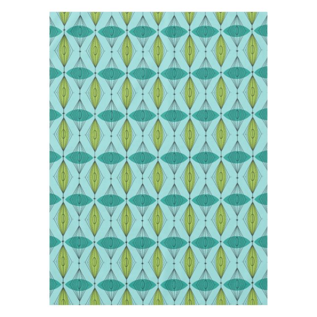Atomic Ogee and Starbursts Tablecloth (Front)