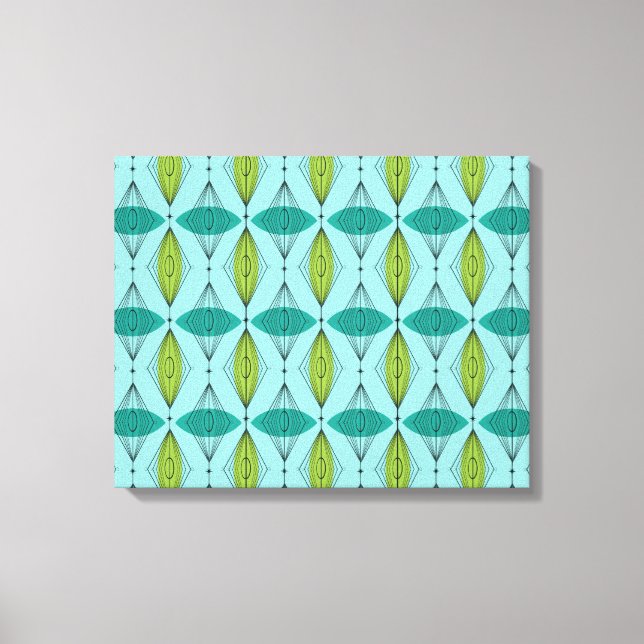 Atomic Ogee & Starbursts Canvas Wall Art (Front)