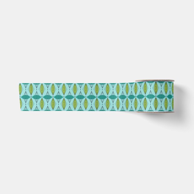 Atomic Ogee & Starbursts Satin Ribbon (Front)