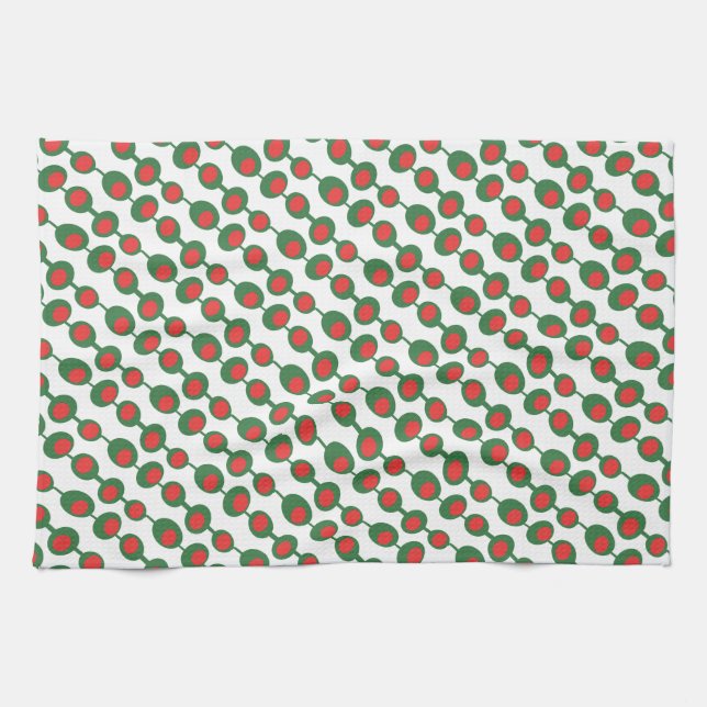 Atomic Olives Mid Century Pattern Kitchen Towel (Horizontal)