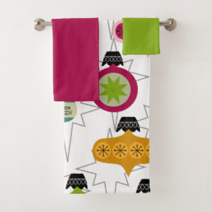 Atomic Ornaments Bath Towel Set
