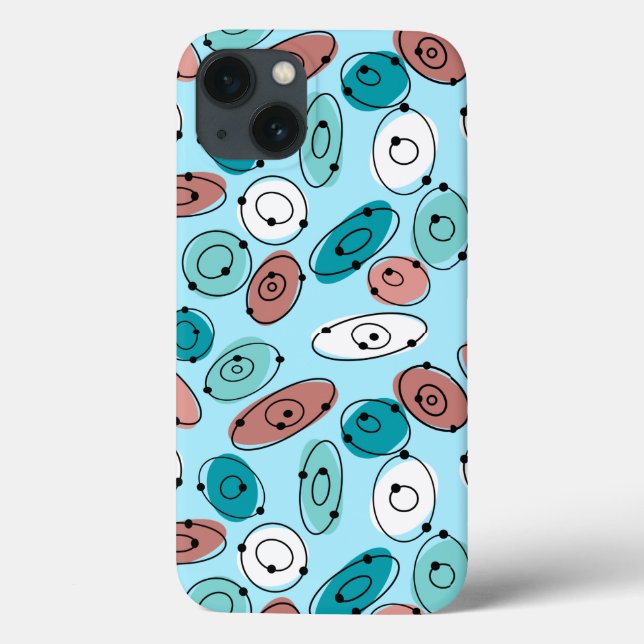 Atomic Ovals Turquoise Case-Mate iPhone Case (Back)