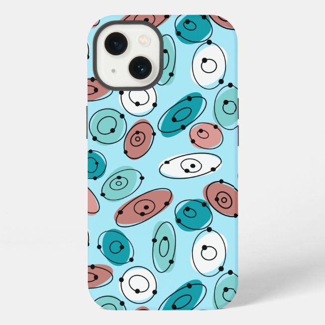Atomic Ovals Turquoise iPhone Case (Back)