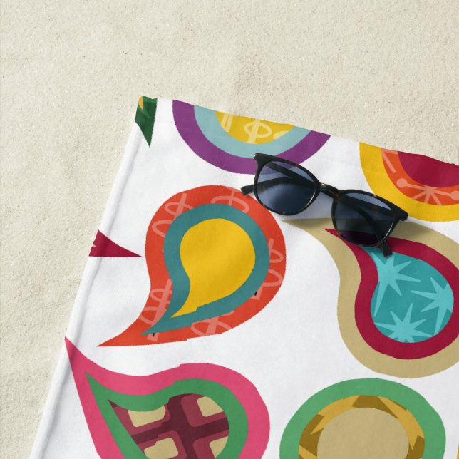 Atomic Paisleys  Beach Towel (In Situ)