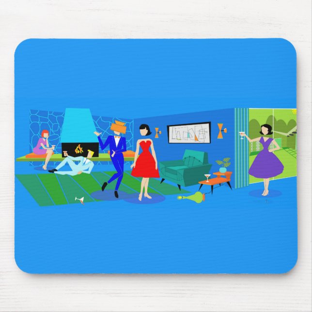 Atomic Palm Springs Cocktail Party Mousepad (Front)