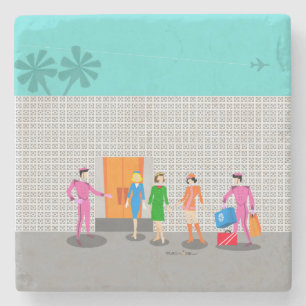Atomic Palm Springs Stewardess Party Stone Coaster
