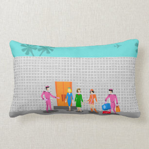 Atomic Palm Springs Stewardess Party Throw Pillow