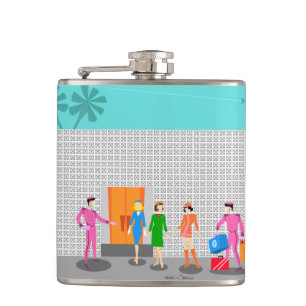 Atomic Palm Springs Stewardess Vinyl Wrapped Flask