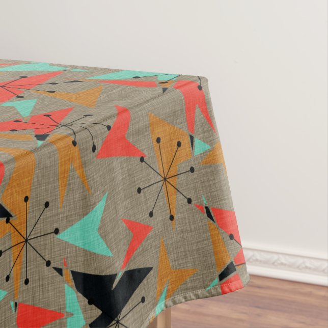 Atomic Patterns, Fifties Style Tablecloth, 52"x70" Tablecloth (In Situ)