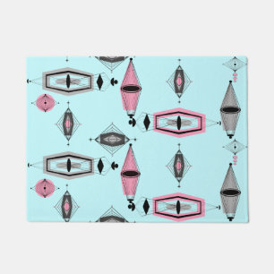Atomic Pink & Grey Pattern Door Mat