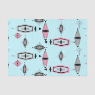 Atomic Pink & Grey Pattern Tissue Paper