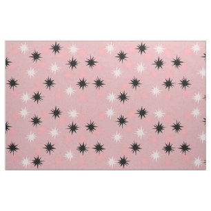 Atomic Pink Starbursts Combed Cotton Fabric