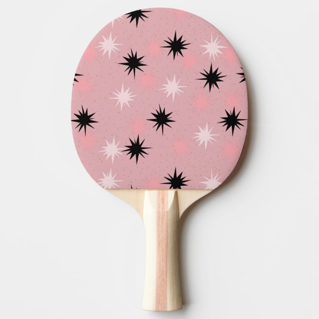 Atomic Pink Starbursts Ping Pong Paddle (Front)