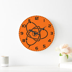 Atomic Power Energy Symbol Science and Tech  Large Clock