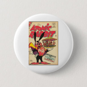 Atomic Rabbit - Superhero - Super Rabbit - Retro 2 Inch Round Button