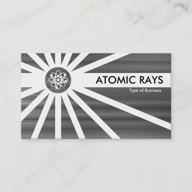 Atomic Rays - Brushed Metal Texture Business Card (Front)