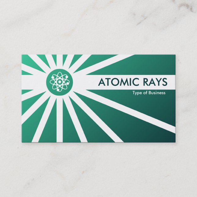Atomic Rays - Green Shaded Business Card (Front)