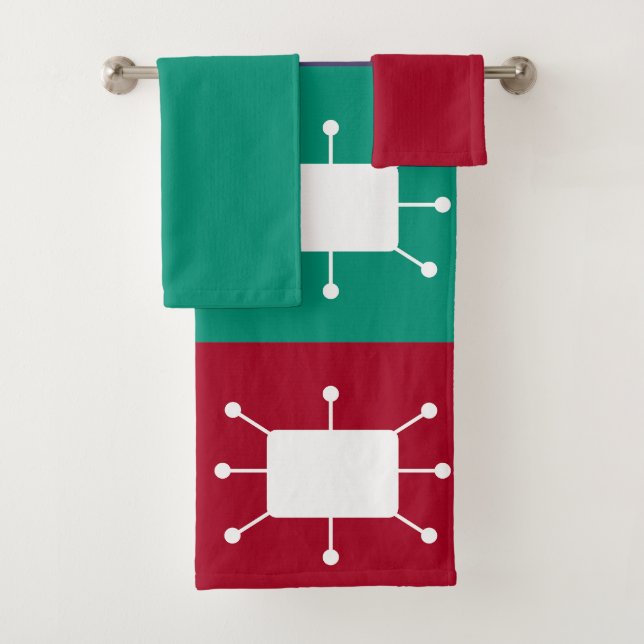 Atomic Rectangles  Bath Towel Set (Insitu)