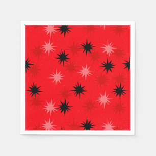 Atomic Red Starbursts Paper Cocktail Napkins