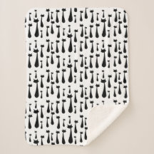 Atomic Retro Black Cat Silhouette Pattern