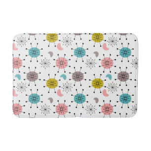 Atomic Retro Starburst Pattern Bath Mat