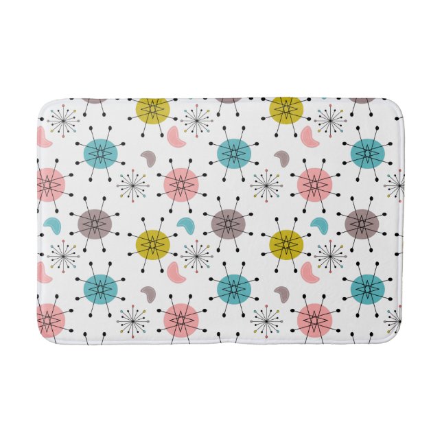 Atomic Retro Starburst Pattern Bath Mat (Front)