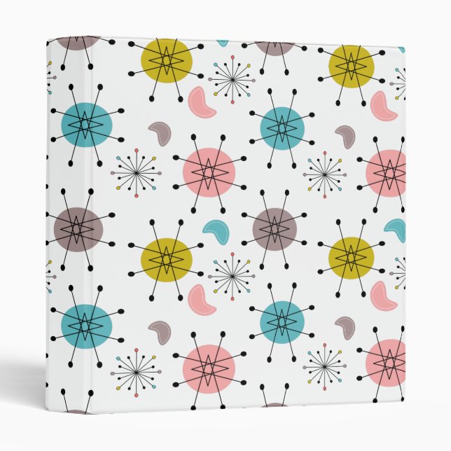 Atomic Retro Starburst Pattern Binder (Front/Spine)