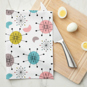 Atomic Retro Starburst Pattern Kitchen Towel