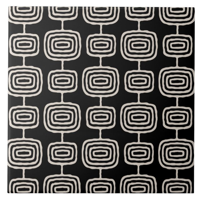 Atomic Rings Abstract Pattern Tile (Front)