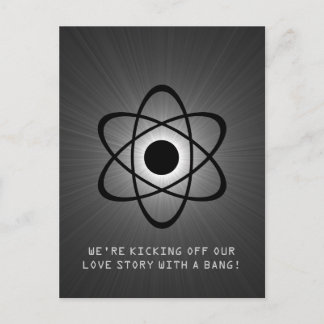 Atomic Save the Date Postcard, Grey Announcement Postcard