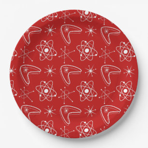Atomic Shapes MidCentury Modern Christmas MCM    Paper Plate