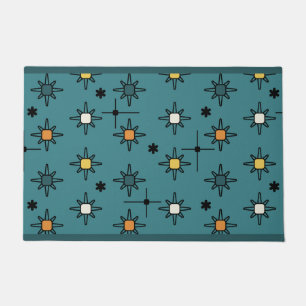 Atomic Sky Starbursts Teal Doormat