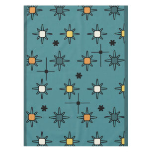 Atomic Sky Starbursts Teal Tablecloth