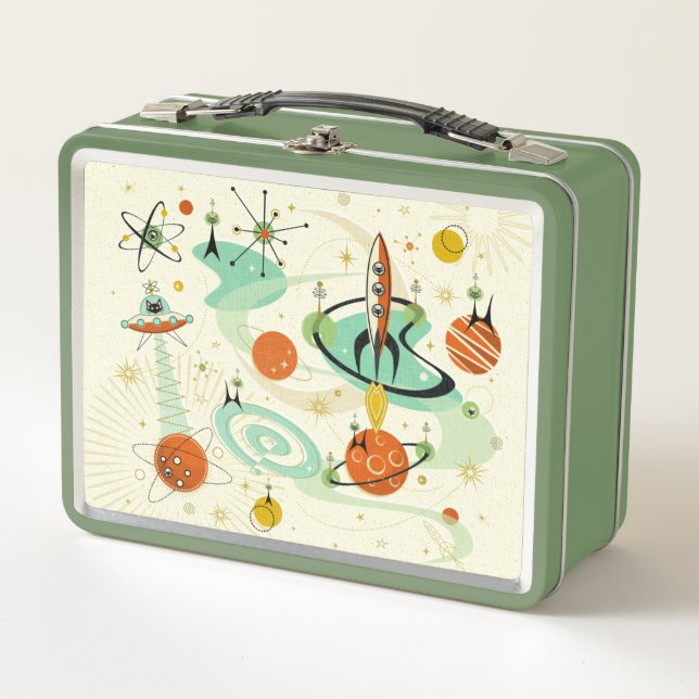 Atomic Space Cats ©studioxtine Metal Lunch Box (Front)
