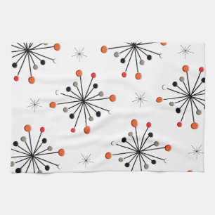 Atomic Sphere Star Burst Retro Patern Kitchen Towel