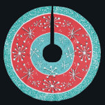 Atomic Sputnik Mid Century Modern Brushed Polyester Tree Skirt<br><div class="desc">Atomic Sputnik Mid Century Modern Tree Skirt features sputnik style graphics on a red background with aqua border.  This original design by Diane Dempsey is just the finishing touch you need for that aluminum or other mid-century modern style tree. See more fun Retro Christmas goods at our shop: RetroChristmasCardCompany.com. Copyright...</div>