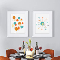Atomic Star Abstract Circles Mid Century Modern