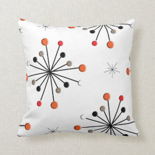 Atomic Star Burst Retro Pattern Throw Pillow
