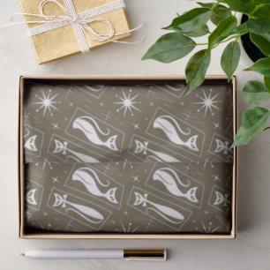 Atomic Star Cat MidCentury Modern Christmas MCM T Tissue Paper