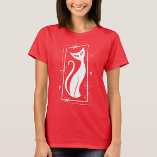 Atomic Star Christmas Cat MidCentury Modern MCM    T-Shirt