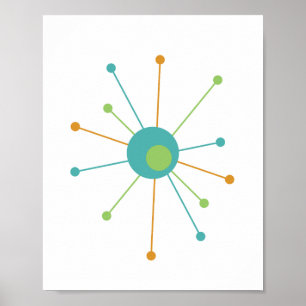 Atomic Star Mid Century Modern Styled Poster