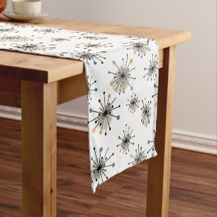 Atomic Starburst Mid Century Modern Retro Pattern Short Table Runner