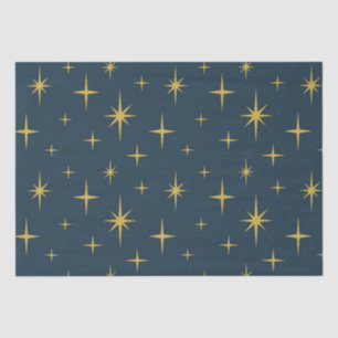 Atomic Starburst Navy, Mustard Tissue Paper