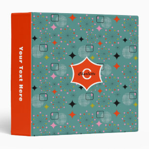 Atomic Starburst Retro Design Personalized Binder